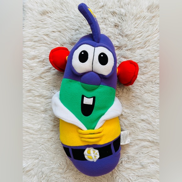 HUGE Larry boy plush from Veggie-tales. See sharpie in 2nd pic for scale. - Picture 1 of 4